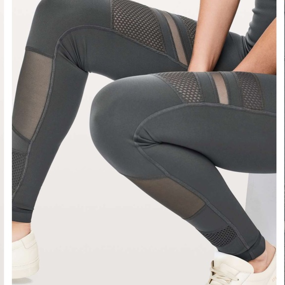 Lululemon Wunder Under Black High-Rise Tight Mix & Mesh 28" Size 10 MSRP 118.00 - Picture 2 of 14
